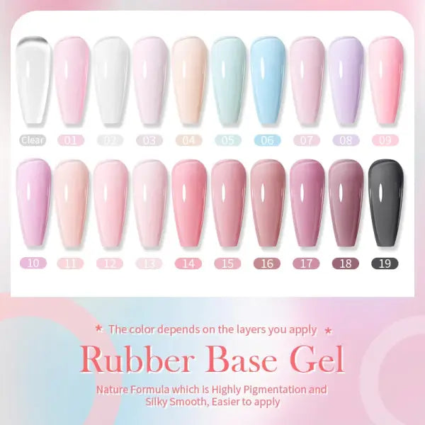 Milky Pink Rubber Base Gel Nail Polish – Glitter 15ml UV LED
