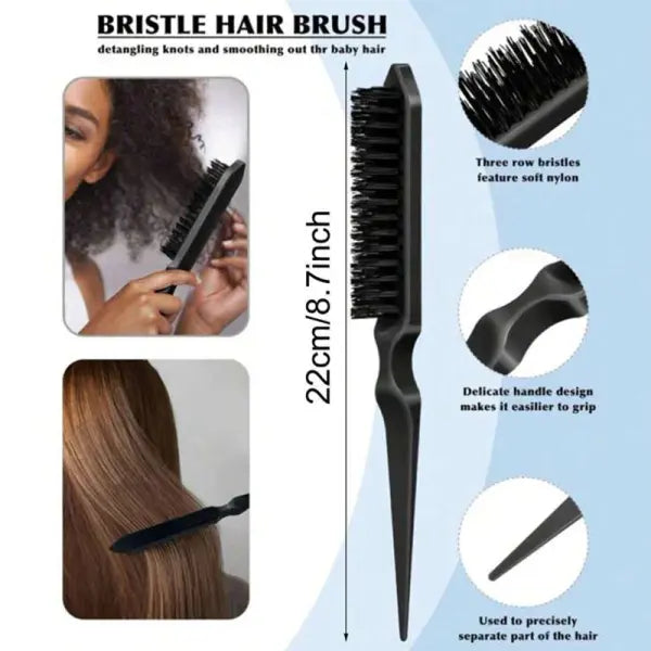 Bristle Slick Back for S Hair Brushleek Ponytail Bun and Edges