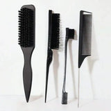Bristle Slick Back for S Hair Brushleek Ponytail Bun and Edges - black