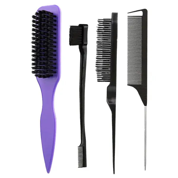 Bristle Slick Back for S Hair Brushleek Ponytail Bun and Edges - purple