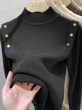 Button Turtleneck Women's Sweater - Soft Knit Autumn Winter Pullover for Women - Himpall