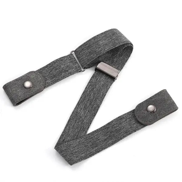 Invisible Belt Canvas Adjustable Elastic Knitted Secure Comfort Fit - gray / 60-65cm