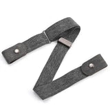 Invisible Belt Canvas Adjustable Elastic Knitted Secure Comfort Fit - gray / 60-65cm