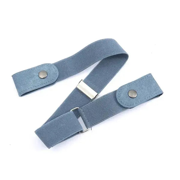 Invisible Belt Canvas Adjustable Elastic Knitted Secure Comfort Fit - light blue / 60-65cm