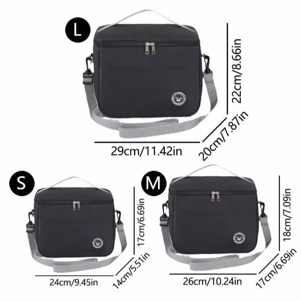 Oxford Cloth Insulated Lunch Box Bag with Shoulder Strap