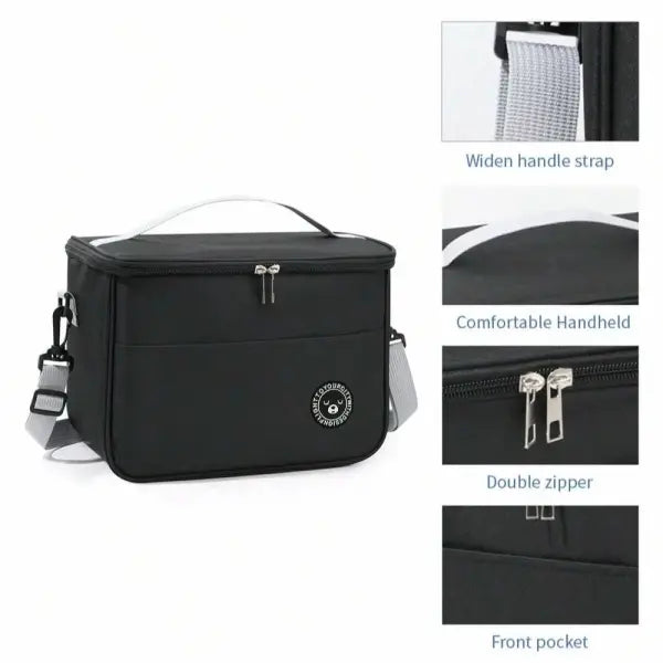 Oxford Cloth Insulated Lunch Box Bag with Shoulder Strap