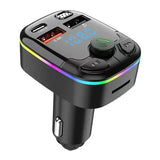 Car Charger Bluetooth Dual USB MP3 Player PD Type-C Ambient Light - 63-C9