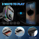 Car Charger Bluetooth Dual USB MP3 Player PD Type-C Ambient Light - 63-C9