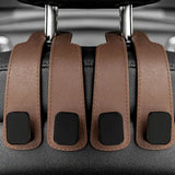 Car Seat Back Bag Headrest Hooks Hanger - brown 2 pcs