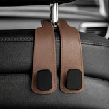 Car Seat Back Bag Headrest Hooks Hanger - brown 1 pcs