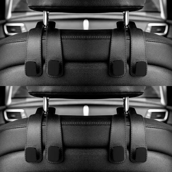 Car Seat Back Bag Headrest Hooks Hanger - black 4 pcs