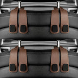 Car Headrest Hooks Hanger for Bags Seat Back Organizer Holder Clips Auto Fastener Hooks Car St - brown 4 pcs