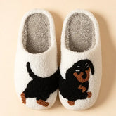 Cartoon Cute and Interesting Dachshund Dog Women Slippers Indoor Warm Comfort Lightweight Bedroom Concise Winter Cotton