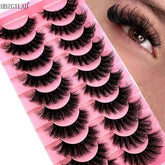 Cat Eye Lashes with 8D Wispy Faux Mink Eyelashes 10 Pairs Set - Himpall
