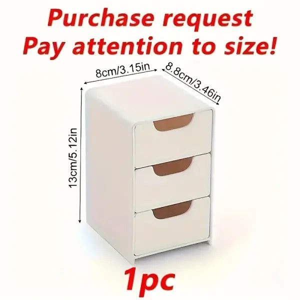 Desk Organizer 3-Tier Plastic Divider Box – Chic Space Management - WHITE