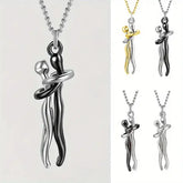 Classic Animal Hug Pendant Necklace Zinc Alloy in Black