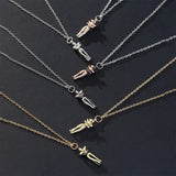 Classic Animal Hug Pendant Necklace Zinc Alloy in Black