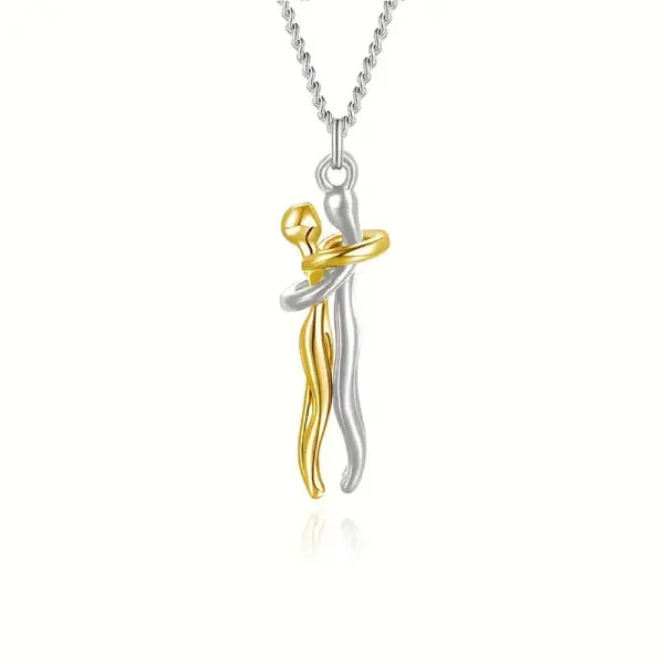 Classic Animal Hug Pendant Necklace Zinc Alloy in Black - Yinjin yinlian