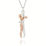 Classic Animal Hug Pendant Necklace Zinc Alloy in Black - YinMeiguijinyinlian