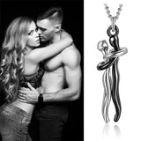 Classic Animal Hug Pendant Necklace Zinc Alloy in Black