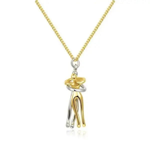 Classic Animal Hug Pendant Necklace Zinc Alloy in Black - Yinjin jinlian