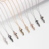 Classic Animal Hug Pendant Necklace Zinc Alloy in Black