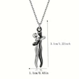 Classic Animal Hug Pendant Necklace Zinc Alloy in Black - Heiyin yinlian