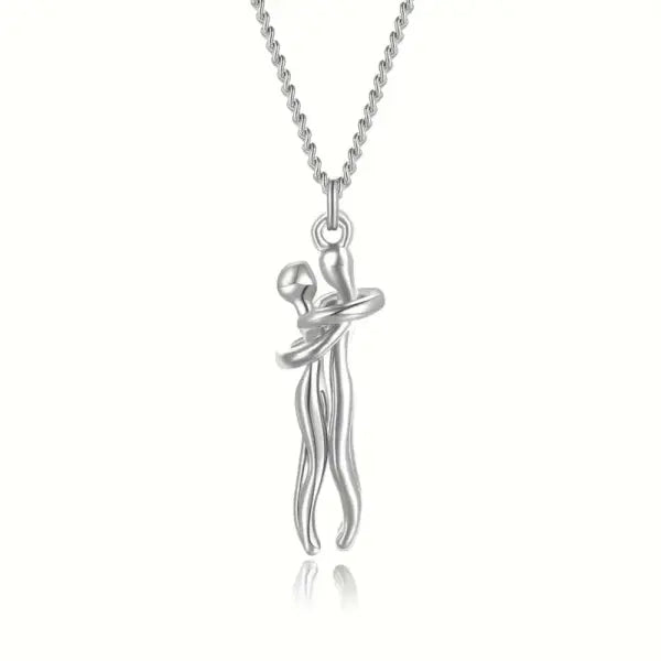 Classic Animal Hug Pendant Necklace Zinc Alloy in Black - Yin yinlian