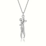 Classic Animal Hug Pendant Necklace Zinc Alloy in Black - Yin yinlian