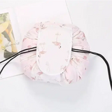 Chic Cosmetic Bag Waterproof Drawstring Makeup Organizer for Travel - White Flamingo