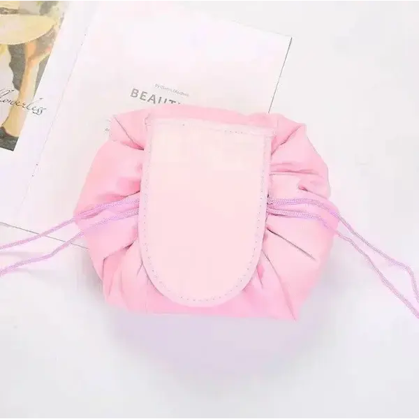 Chic Cosmetic Bag Waterproof Drawstring Makeup Organizer for Travel - Pink