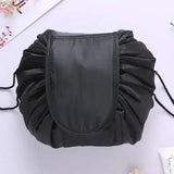 Chic Cosmetic Bag Waterproof Drawstring Makeup Organizer for Travel - Black