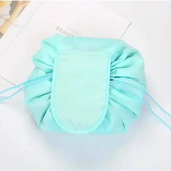 Chic Cosmetic Bag Waterproof Drawstring Makeup Organizer for Travel - Sky Blue