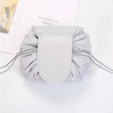 Chic Cosmetic Bag Waterproof Drawstring Makeup Organizer for Travel - Light grey