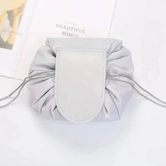 Chic light gray waterproof drawstring makeup organizer bag