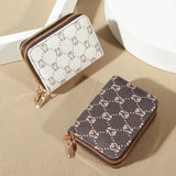 Chic Vintage Zippered Faux Leather Card Holder Wallet for Women