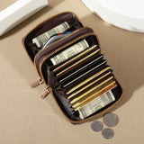 Chic Vintage Zippered Faux Leather Card Holder Wallet for Women