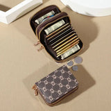 Chic Vintage Zippered Faux Leather Card Holder Wallet for Women