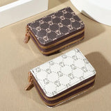 Chic Vintage Zippered Faux Leather Card Holder Wallet for Women