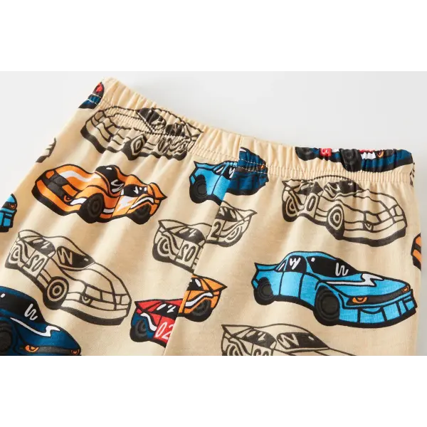 100% Cotton Kids Pajama Set – Cartoon Car Sleepwear for Boys 1-8 Years