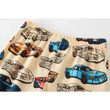 100% Cotton Kids Pajama Set – Cartoon Car Sleepwear for Boys 1-8 Years