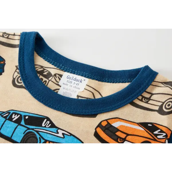 100% Cotton Kids Pajama Set – Cartoon Car Sleepwear for Boys 1-8 Years