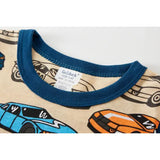 100% Cotton Kids Pajama Set – Cartoon Car Sleepwear for Boys 1-8 Years