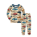 100% Cotton Kids Pajama Set – Cartoon Car Sleepwear for Boys 1-8 Years - p1031-2 / 4-5years / CHINA
