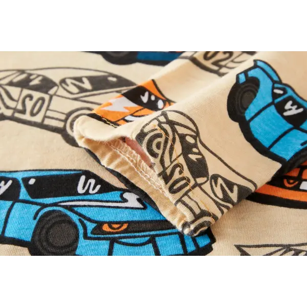 100% Cotton Kids Pajama Set – Cartoon Car Sleepwear for Boys 1-8 Years