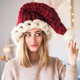 Christmas Plush Hat With Pompom Cute Winter Hat For Women Men Child - Winter Hat