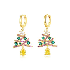 Christmas Tree Rhinestone Earrings for Shining Women’s Jewelry - Himpall