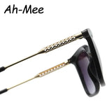 Square Cycling Sunglasses Alloy Frame Retro Gradient