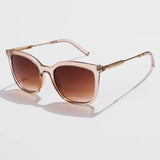 Square Cycling Sunglasses Alloy Frame Retro Gradient - champagne