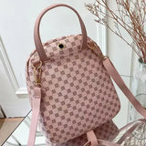 Classic Women Backpack PU Leather Fashion School Bags Female - China Mainland / Pink